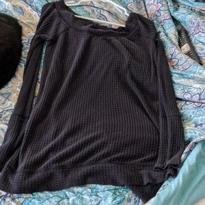 We the free dark grey long sleeve tunic top